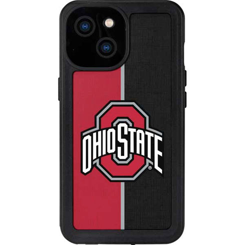 Ohio State University OSU Buckeyes Split iPhone 15 Waterproof Case